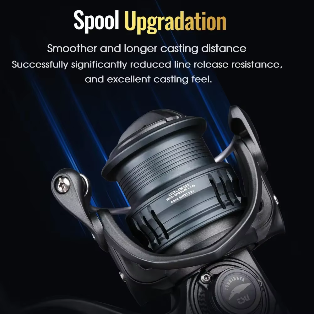 TSURINOYA Carrete giratorio ultraligero para pesca Finesse carbono - imagen 5