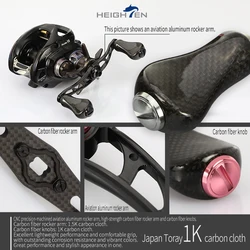 Manivela doble para carrete baitcasting HEIGHTEN con perillas de carbono