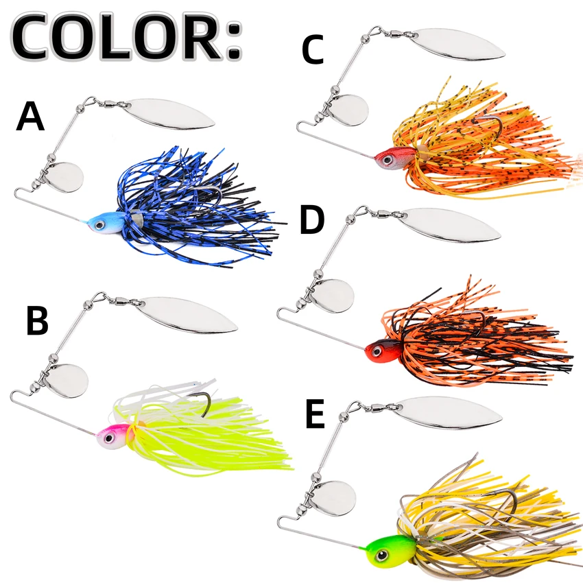 Spinnerbait 7-10g con skirt metálica para lubina y lucio - imagen 2
