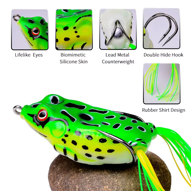 Señuelo de superficie rana Ray TopWater – Silicona para black bass - imagen 2