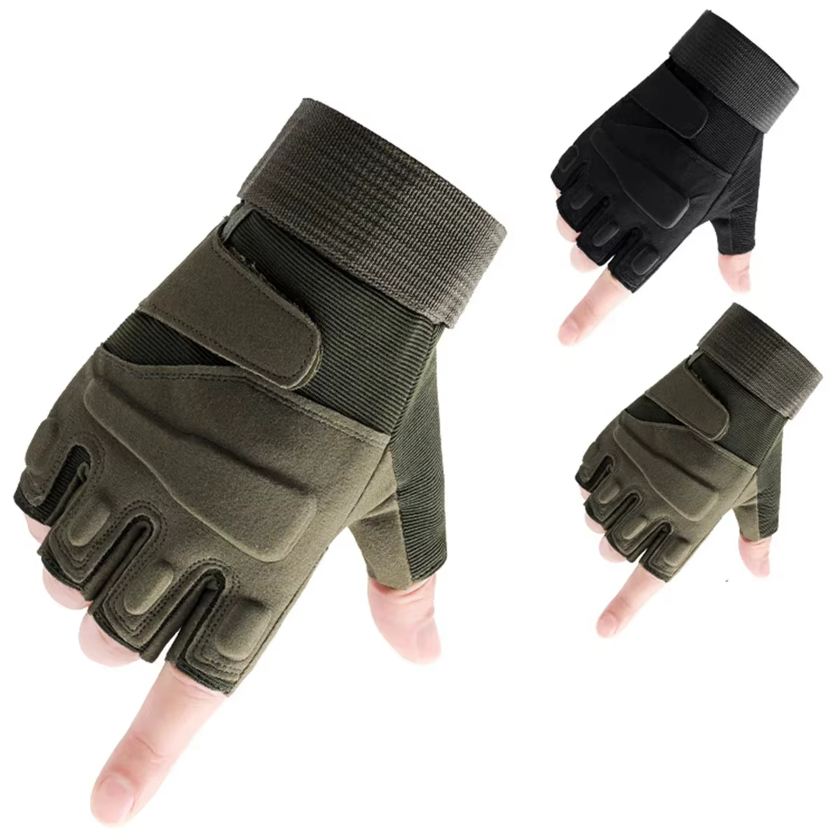 Guantes de pesca medio dedo para hombre - exteriores resistentes