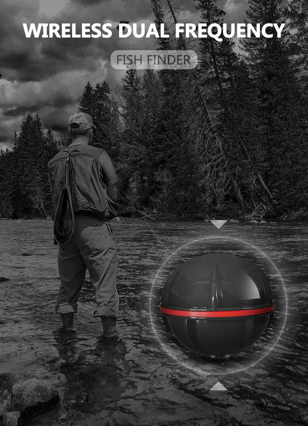 Localizador de peces sonar Bluetooth para pesca