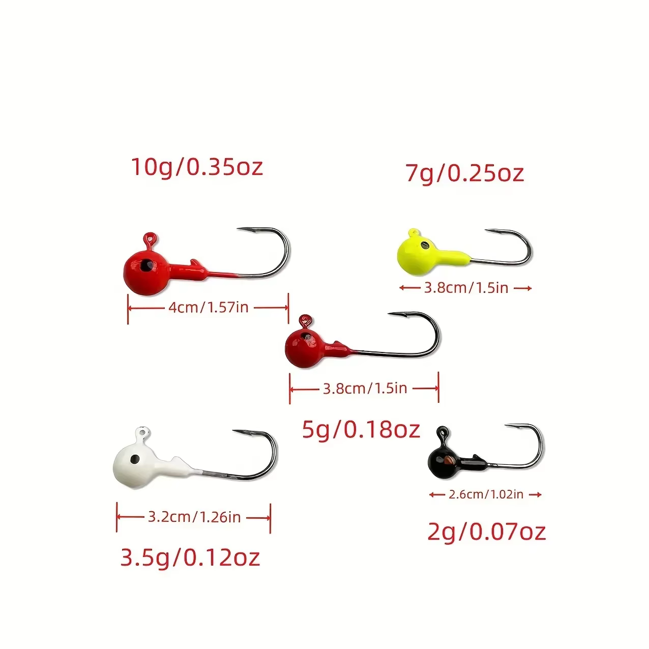 Anzuelos Jig Head de colores para trucha con púas - imagen 2