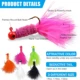 Cabezas de jig con plumas marabú y anzuelo para lubina, trucha - imagen 2