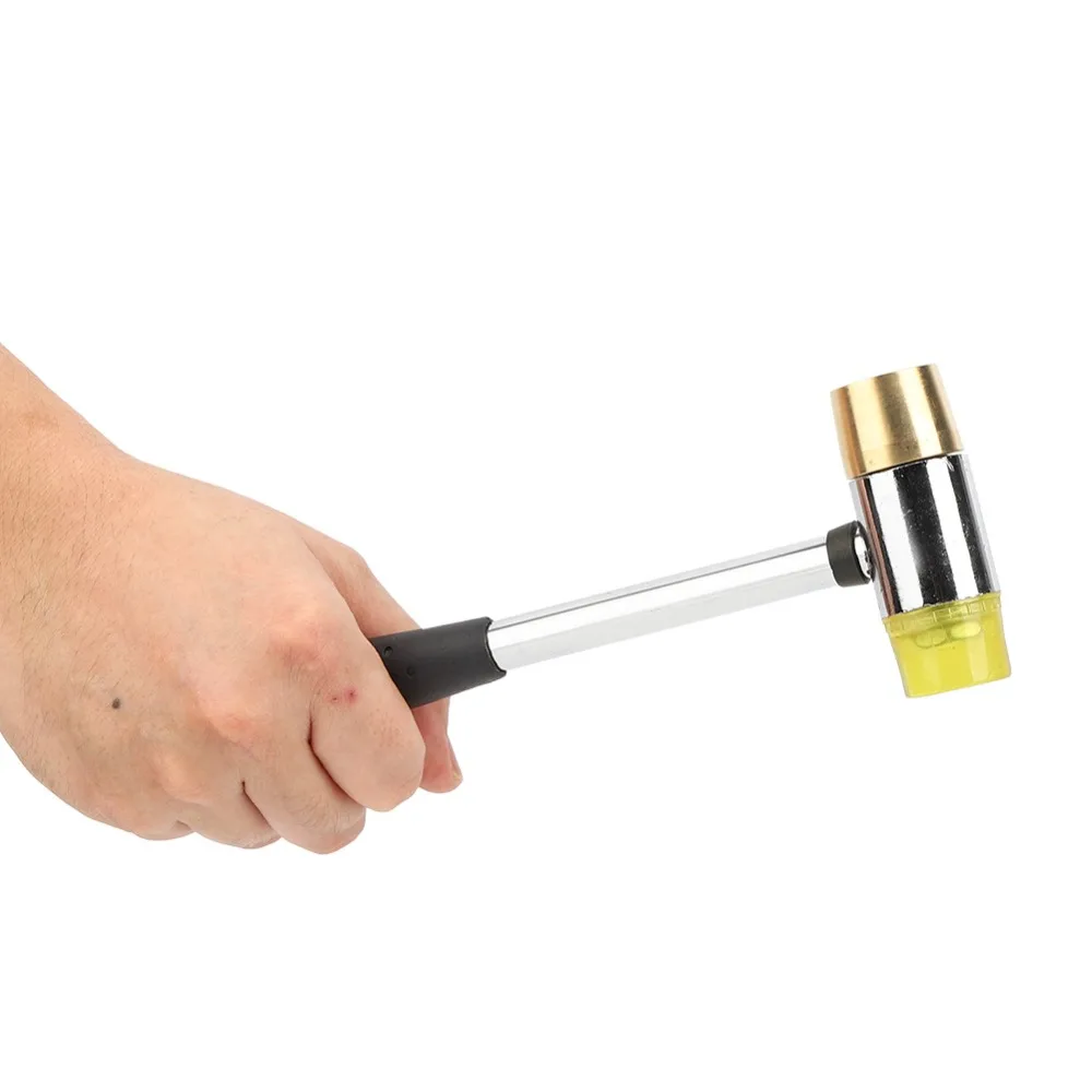 Martillo doble cabeza luthiers metal y plástico amarillo-dorado - imagen 4