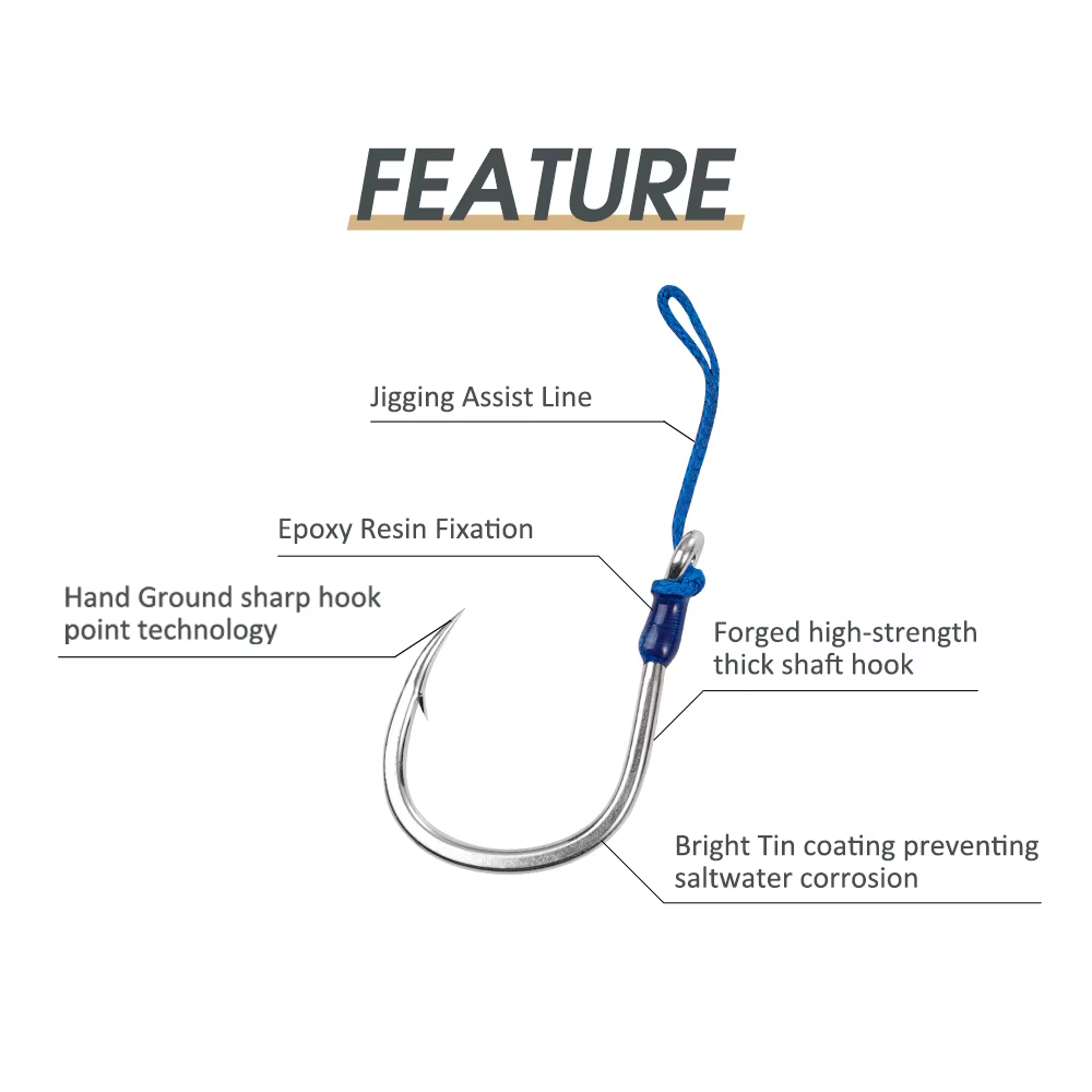 Noeby Anzuelos de Jigging Alta Resistencia para Pesca en Mar - imagen 5