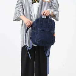 Mochila de mezclilla resistente de gran capacidad, bolso multifunción