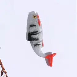 Vinilos Swimbait 8cm – Cola en T con ojos 3D para pesca en mar