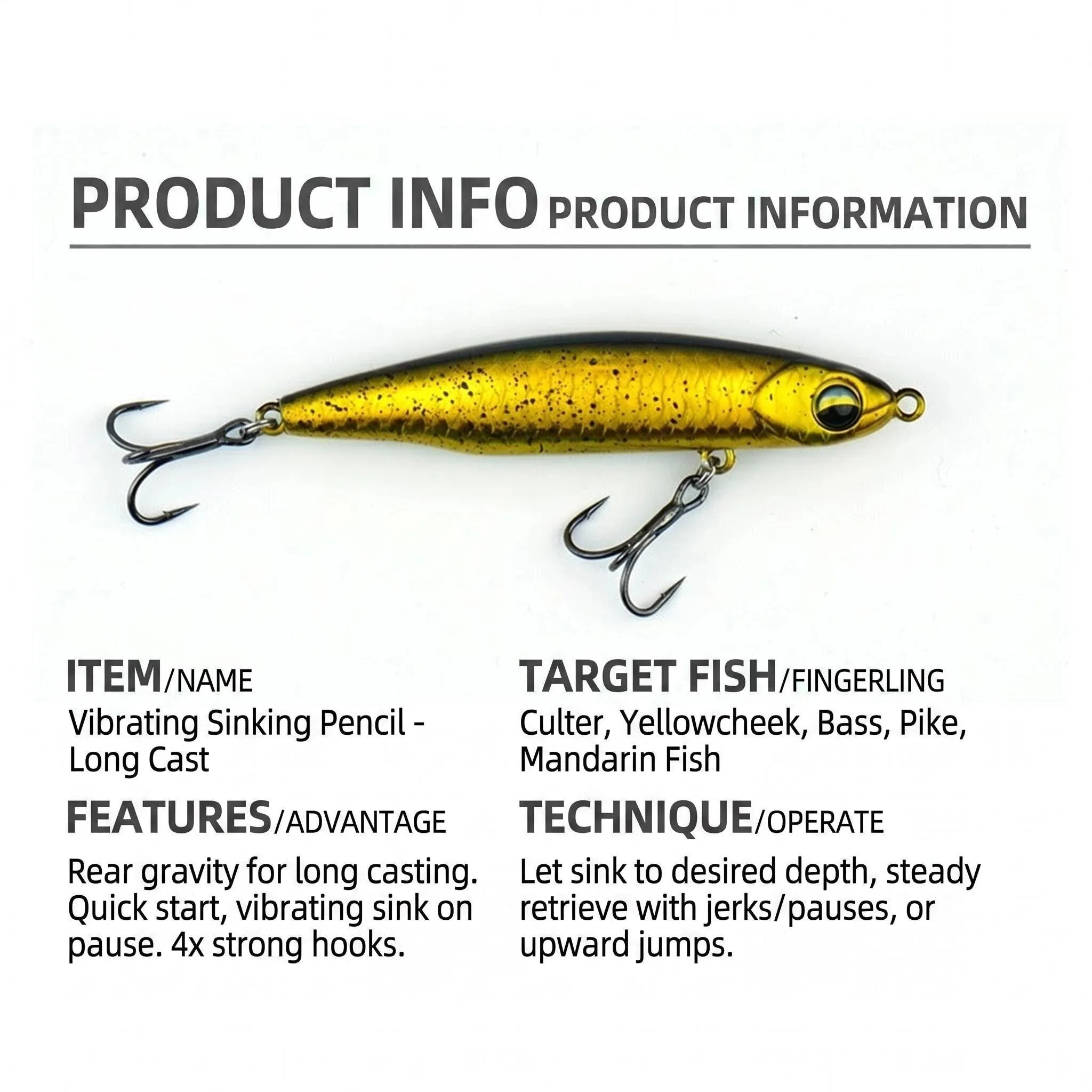 Stickbait tipo lápiz wobbler para trucha y lubina – spinning - imagen 2