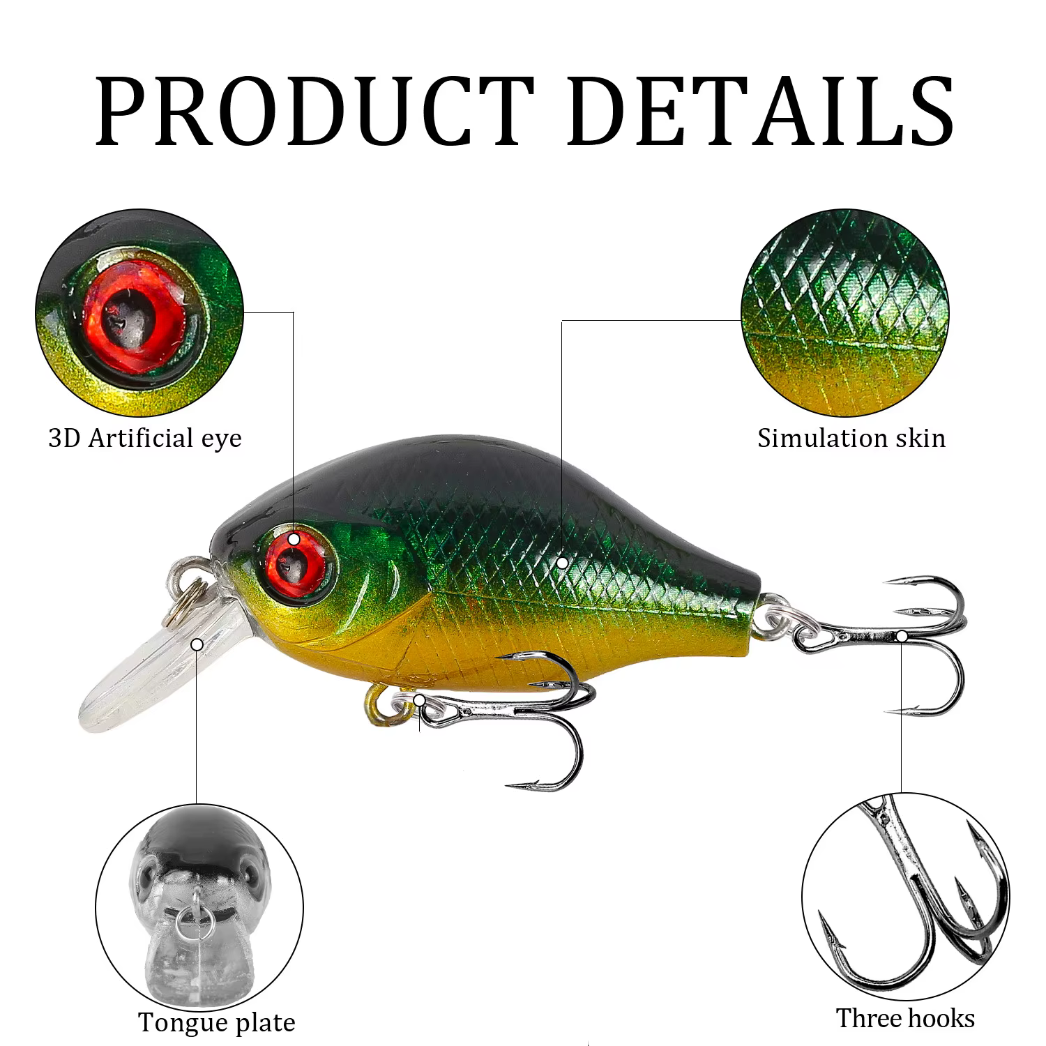 Crankbait flotante para lubina y lucio – Plástico duro - imagen 3