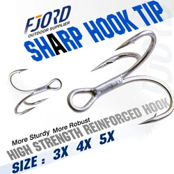 FJORD Anzuelo Triple de acero al carbono para pesca en agua salada
