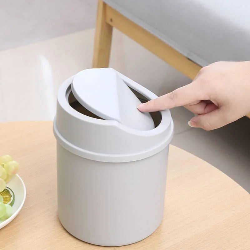 Mini cubo de basura escritorio con tapa – Para dormitorio y oficina - imagen 5