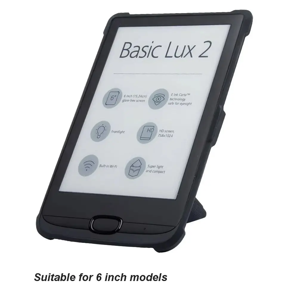 Funda tipo libro para lector electrónico de 6 pulgadas