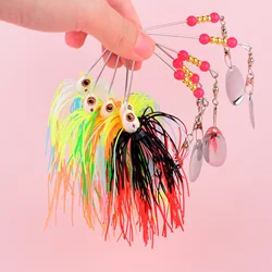 Spinnerbait con faldón para lucio y lubina – cebo metálico giratorio