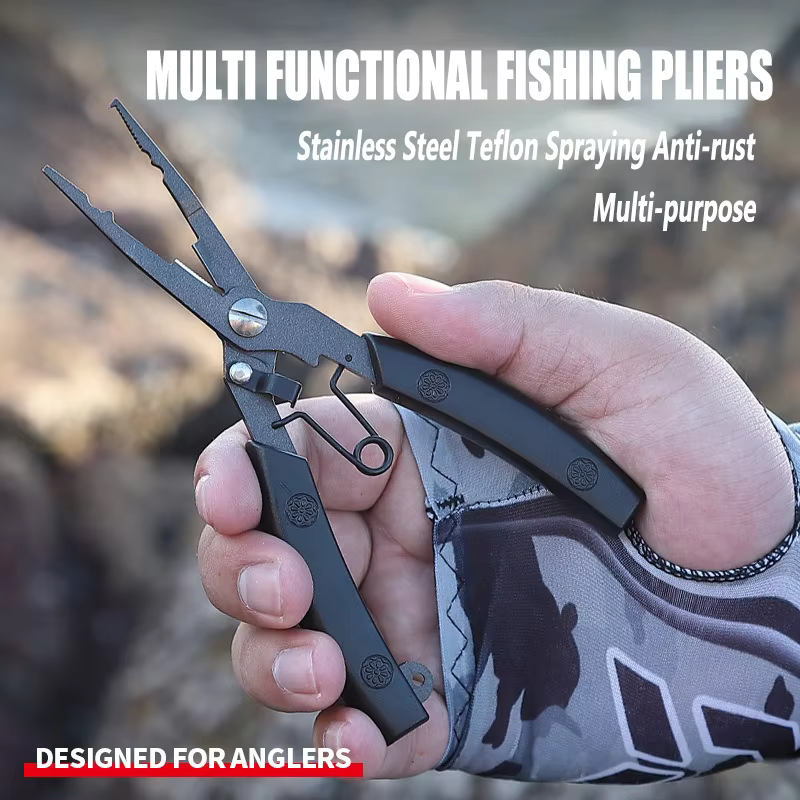 Alicates pesca acero inoxidable abridor anillos tijera línea trenzada - imagen 3