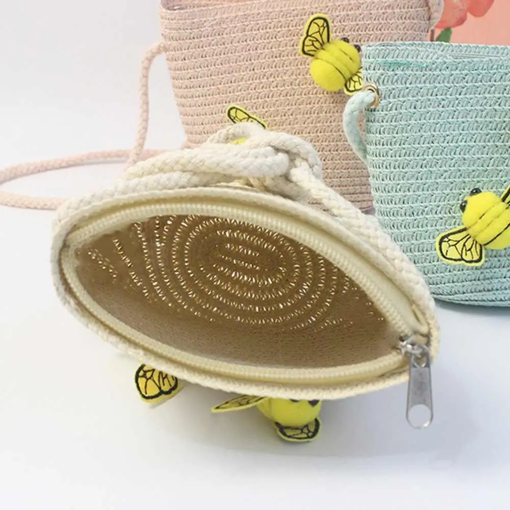 Bolsa bandolera de pesca de paja Carine – mini portamonedas - imagen 2