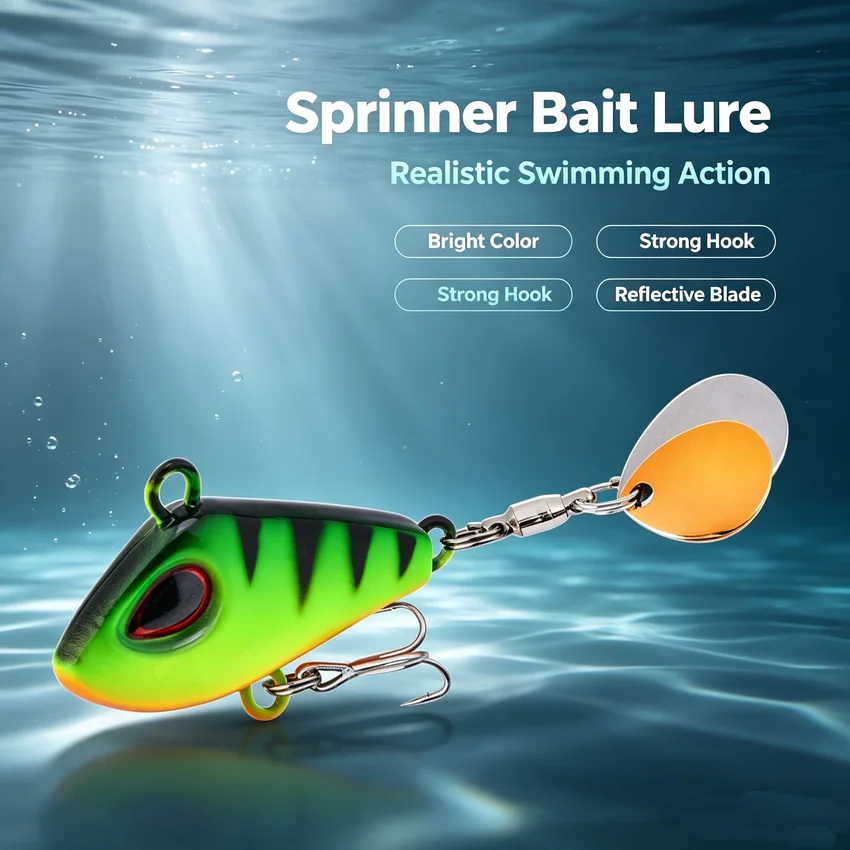 Spinner vibratorio Pin Crankbait metálico doble cuchara hundimiento - imagen 5