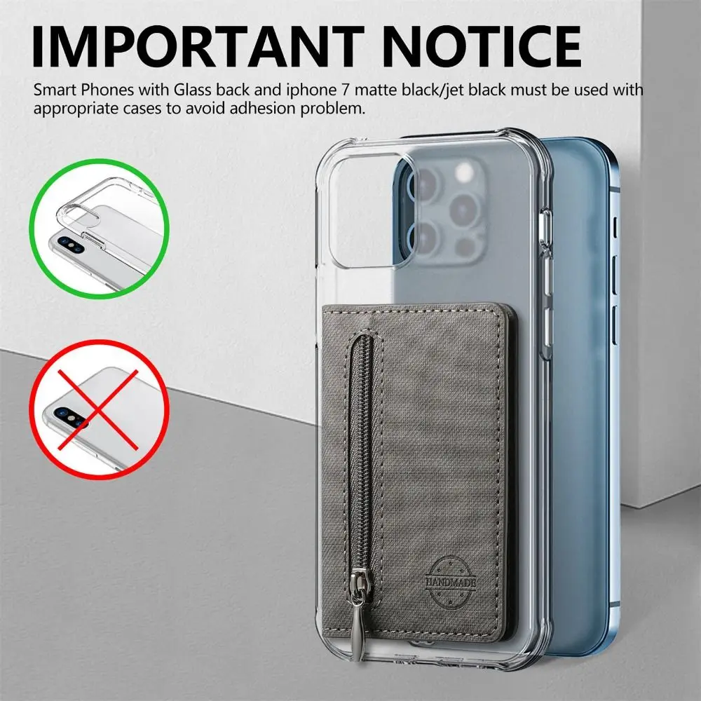 Funda móvil autoadhesiva RFID de piel PU con ranuras para tarjetas - imagen 5