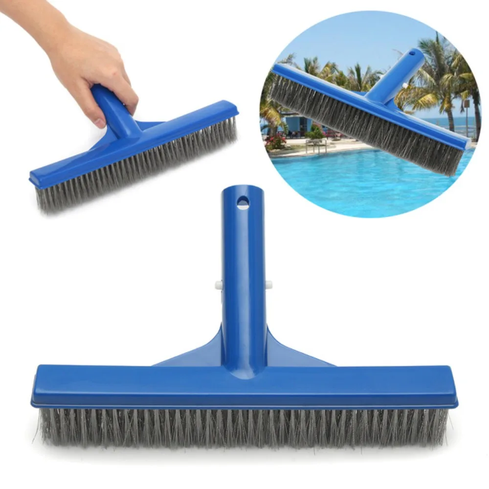 Cepillo pared piscina con alambre de acero inoxidable y cerdas cortas - imagen 3