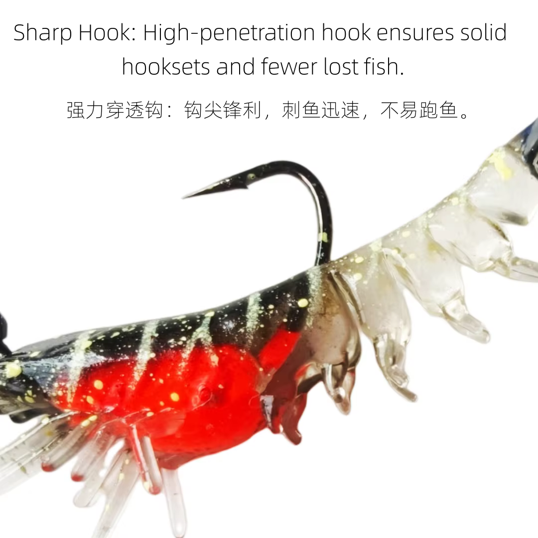Swolfy Señuelo de camarón artificial con jig head para lubina - imagen 5