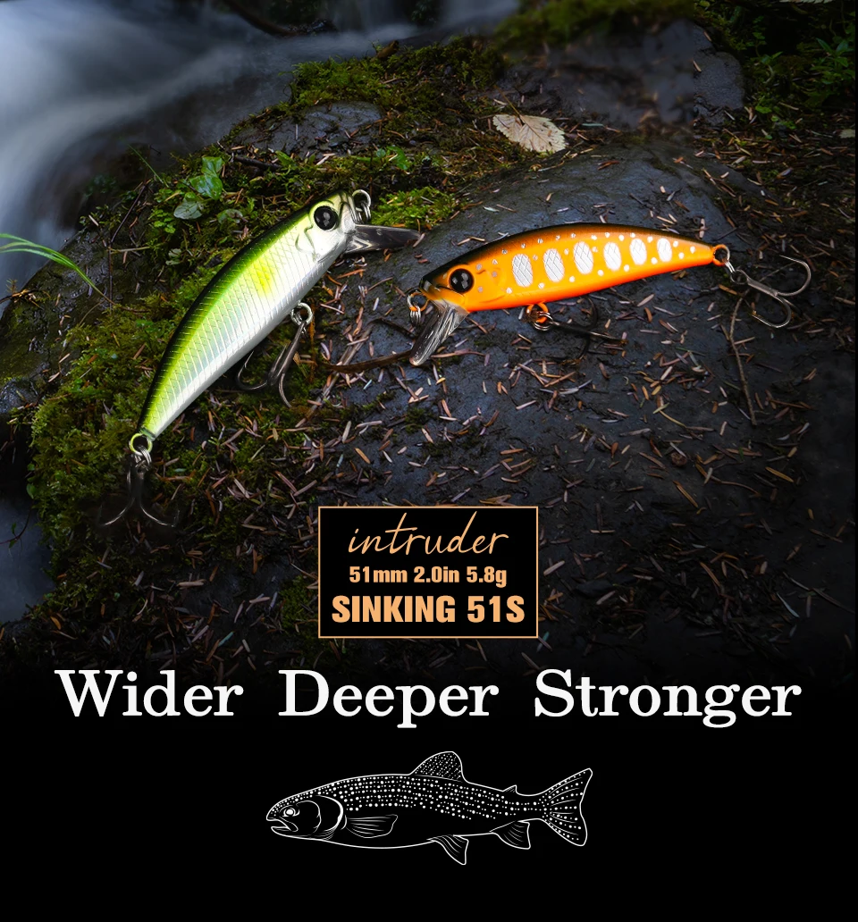 Señuelo minnow TSURINOYA Intruder 51S