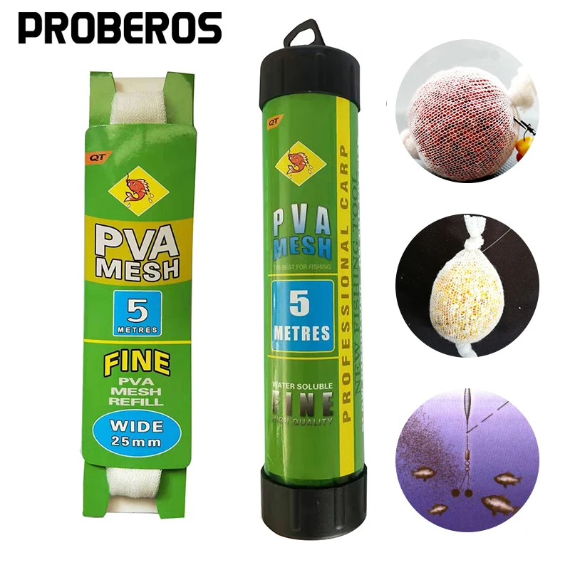 Malla PVA Proberos 5m – Bolsa soluble blanca para cebo de pesca - imagen 2