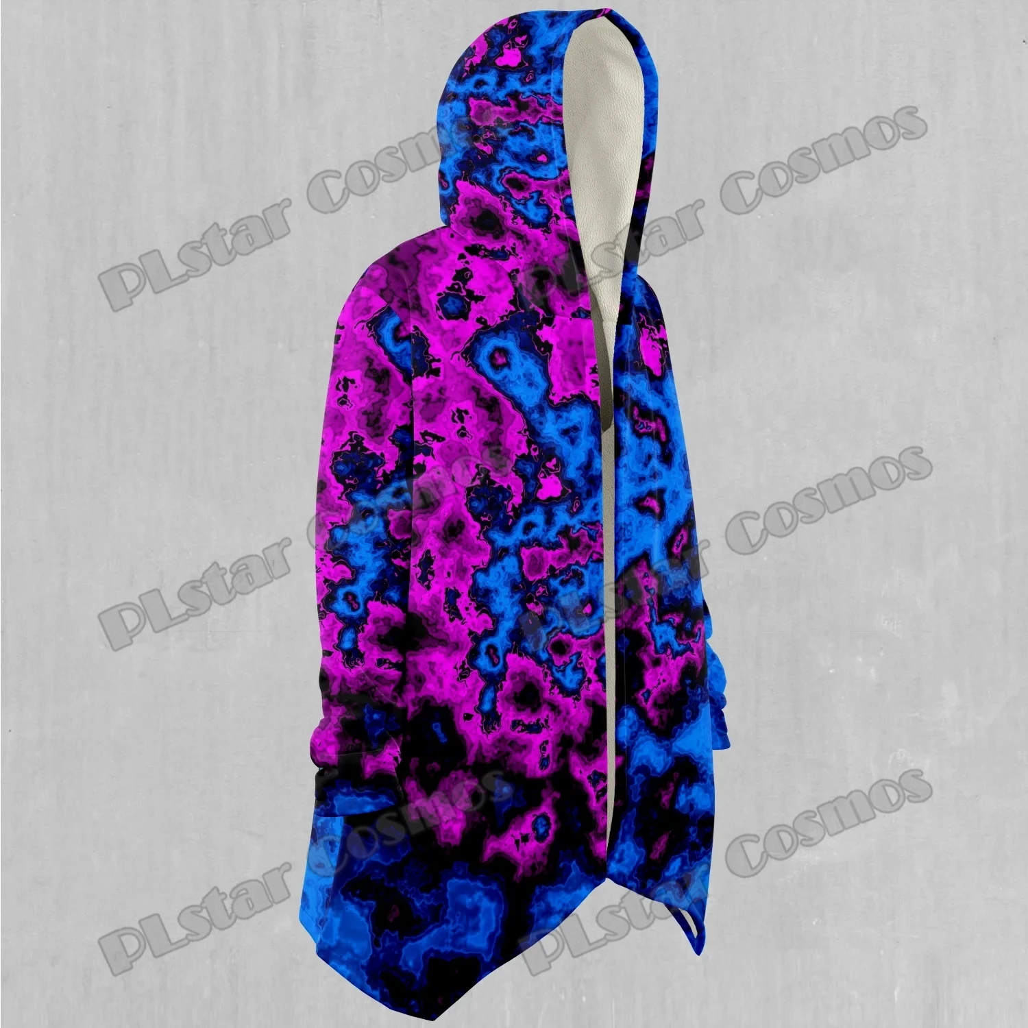 Capa con capucha Sherpa 3D psicodélica geocídica, invierno gruesa - imagen 4