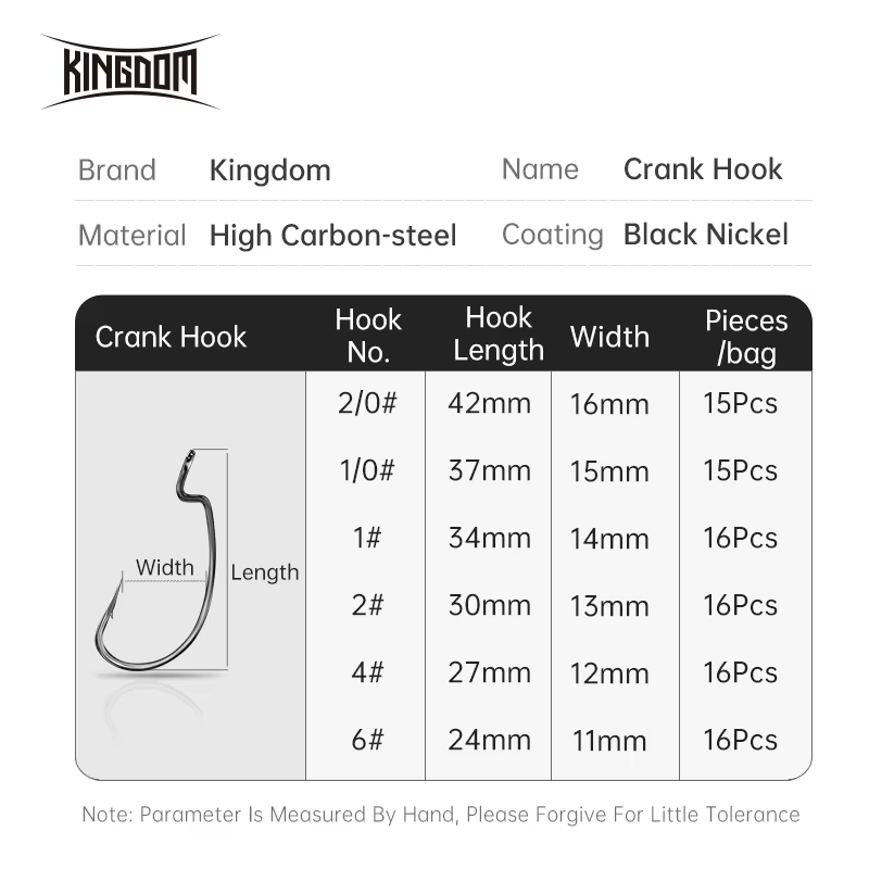 Kingdom Anzuelos acero al carbono súper cerrados afilados para vinilo - imagen 4