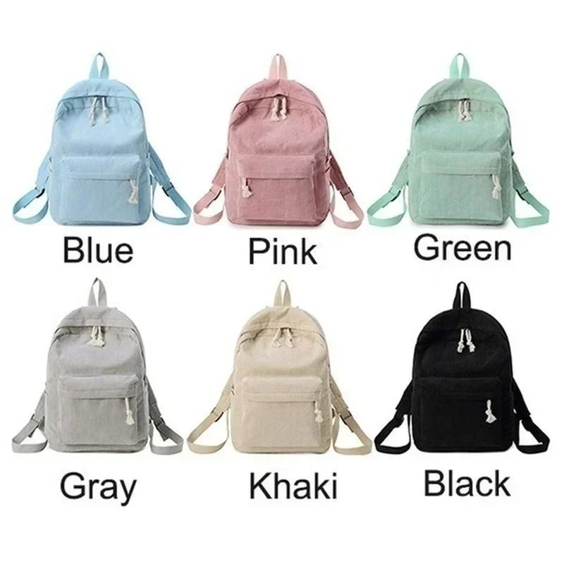 Mochila coreana a rayas vista frontal