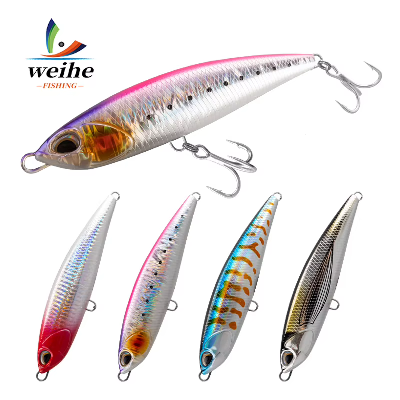 Señuelo Lápiz WEIHE Hundible con Anzuelos Triples – Gran Tamaño