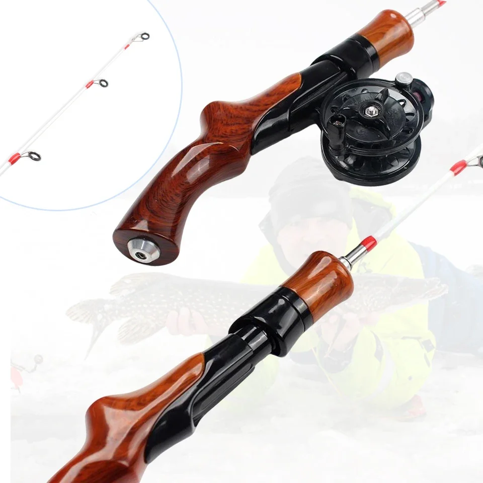 Caña y carrete para pesca en hielo – Punta sensible resistente - imagen 3