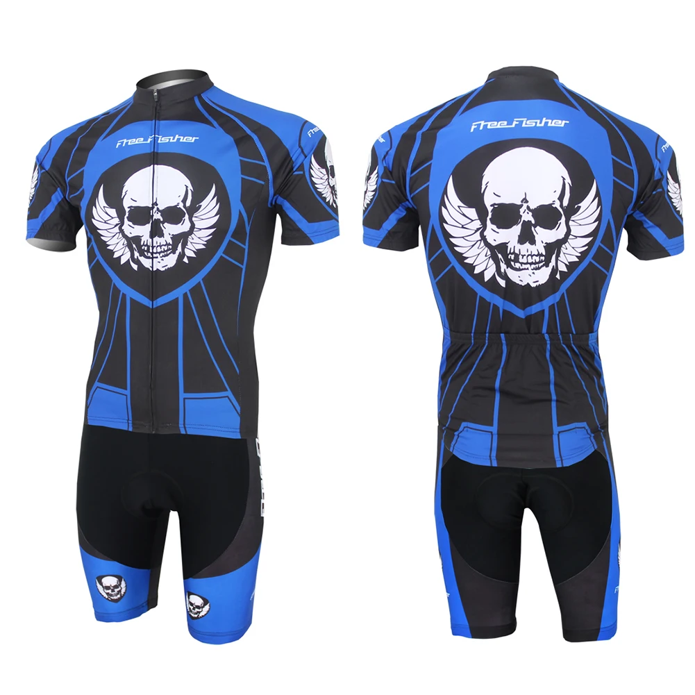 Conjunto maillot y culotte de ciclismo con gel, secado rápido