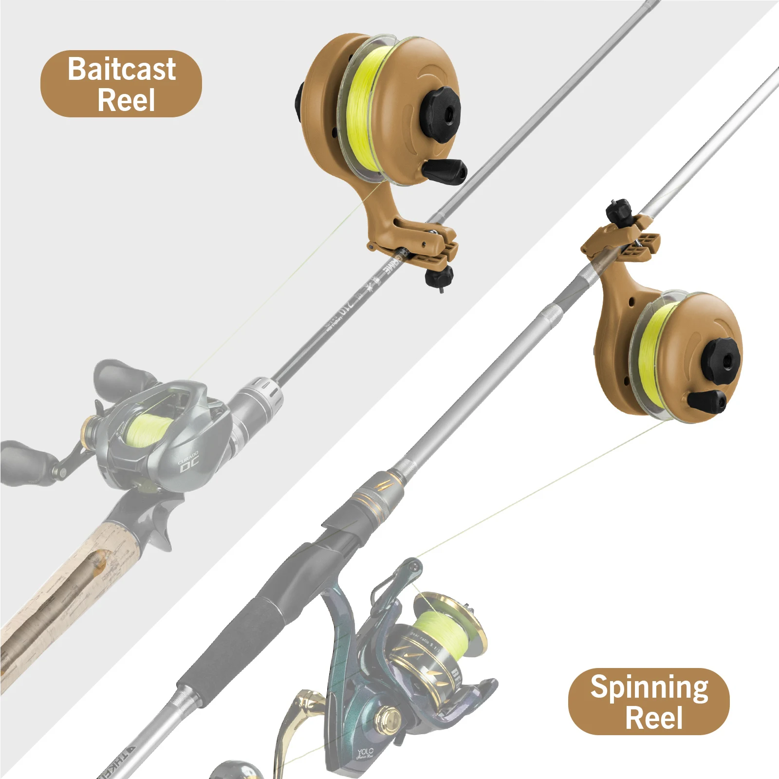 Bobinadora de sedal portátil ABS para carrete giratorio y baitcast