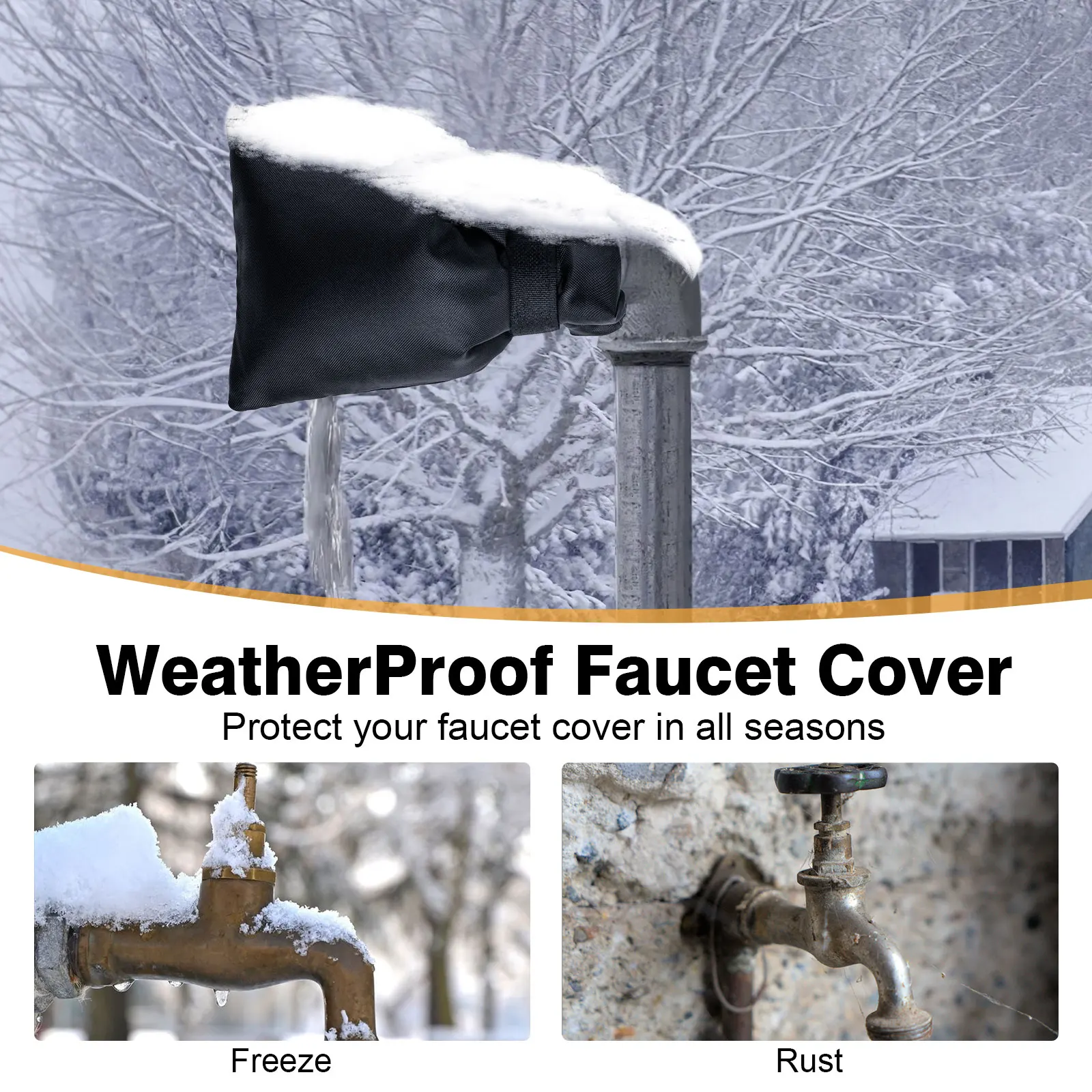 Goture Protector de grifo exterior contra heladas, impermeable - imagen 5