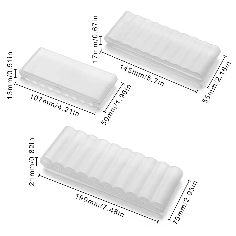 Caja transparente con ranuras y organización interior