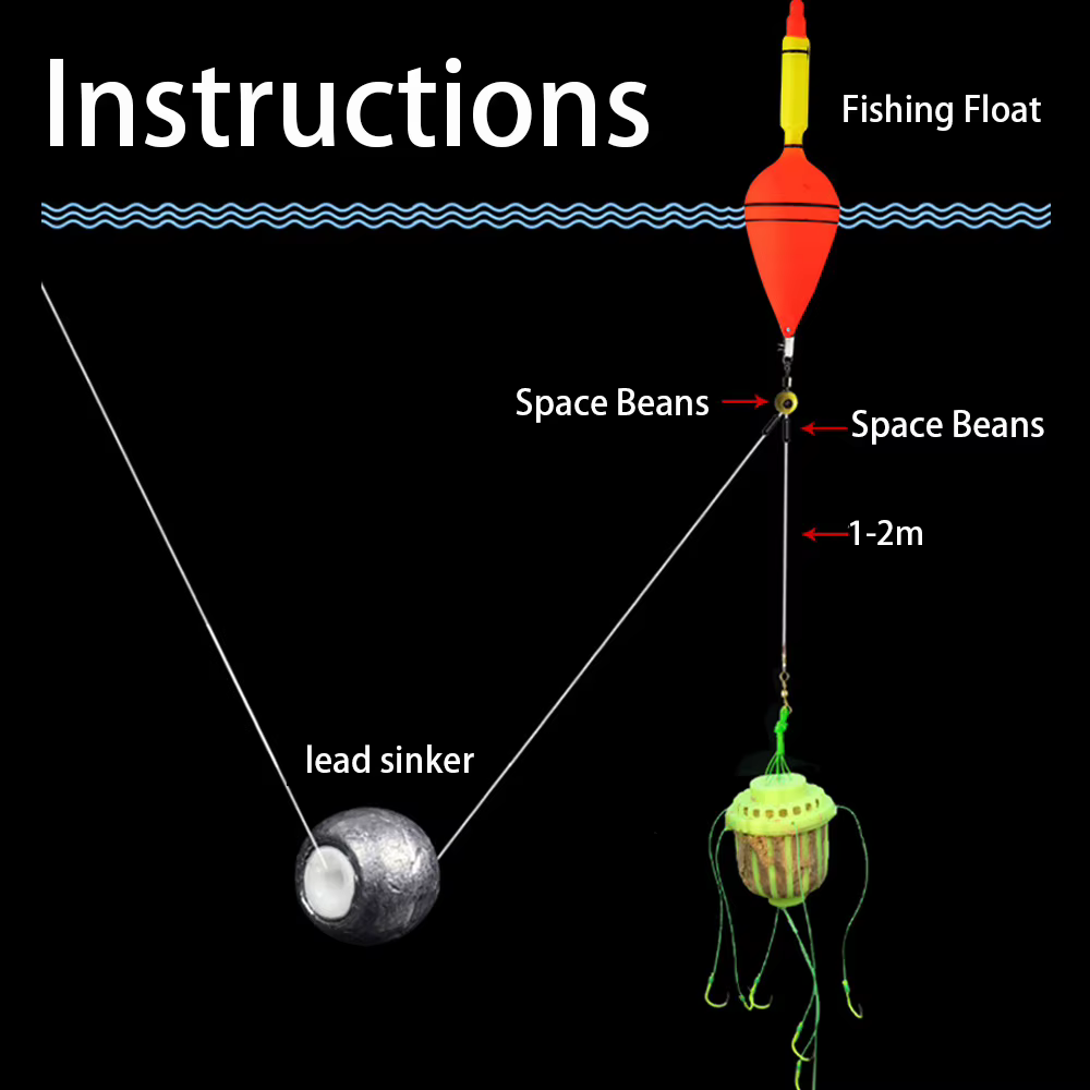 Ganchos de pesca acero al carbono para mar con flotador Bobber - imagen 4
