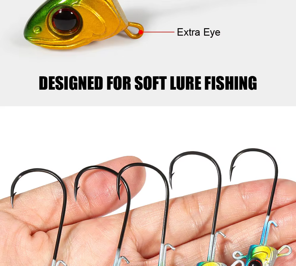Jig head Spinpoler en conjunto con diferentes pesos