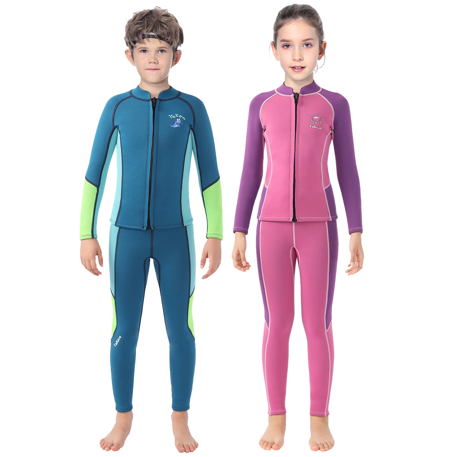 Traje de neopreno infantil dos piezas Anti-UV manga larga térmico - imagen 3