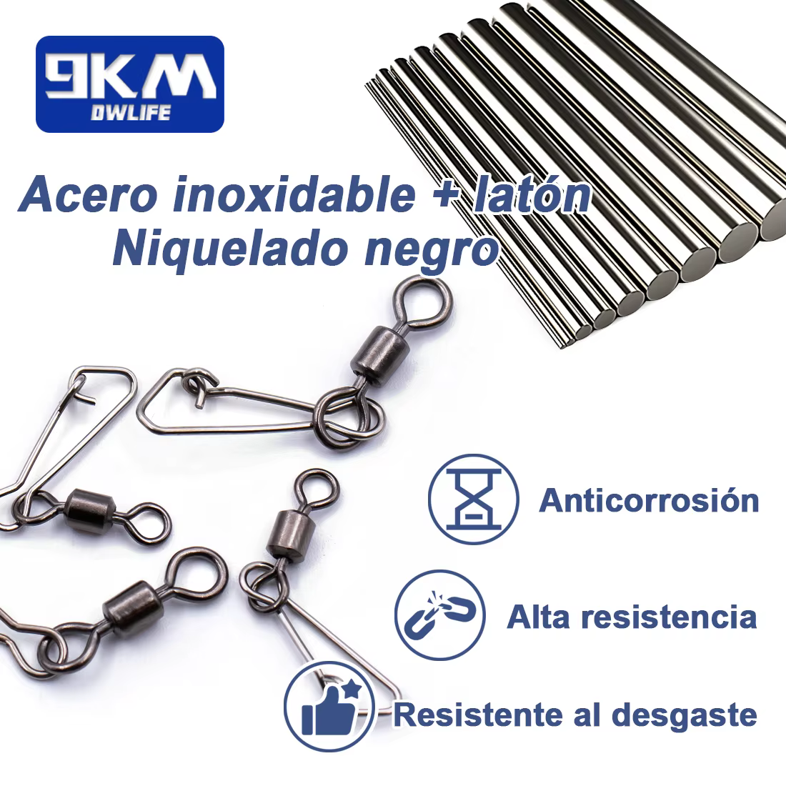 Barril giratorio pesca mar – Kit conectores cambio rápido señuelos - imagen 5