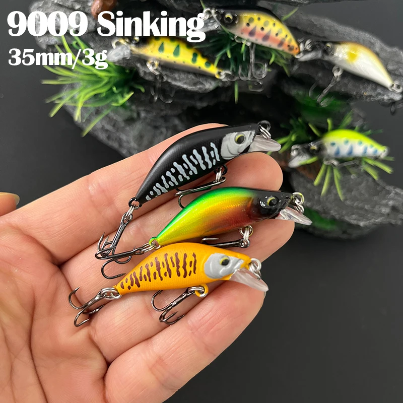Wobbler minnow hundimiento pequeño para trucha de agua dulce - imagen 3