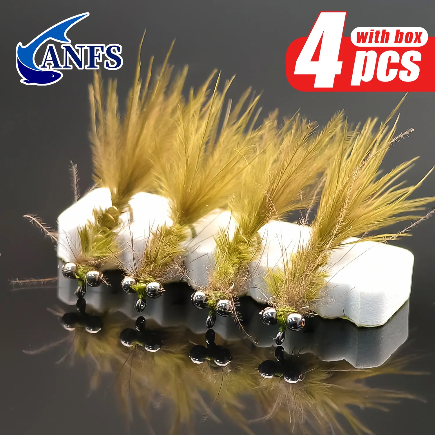 ANFS Moscas artificiales Olive Damsel – para pesca en agua dulce - imagen 4