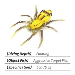 Señuelo de vinilo tipo araña realista para pesca deportiva
