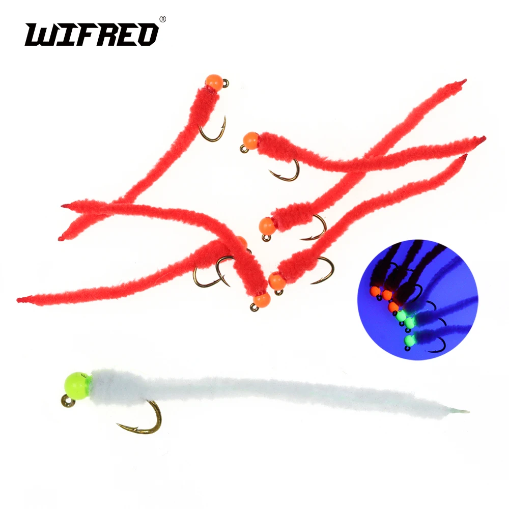 Wifreo Squirmy mosca con cabeza tungsteno y chenilla para trucha - imagen 3