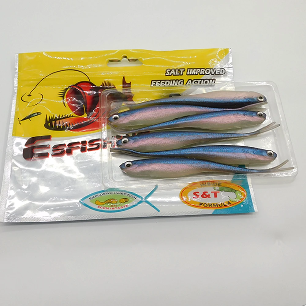 ESFISHING Real Shad 130mm Señuelo silicona cola horquilla para lucio - imagen 4