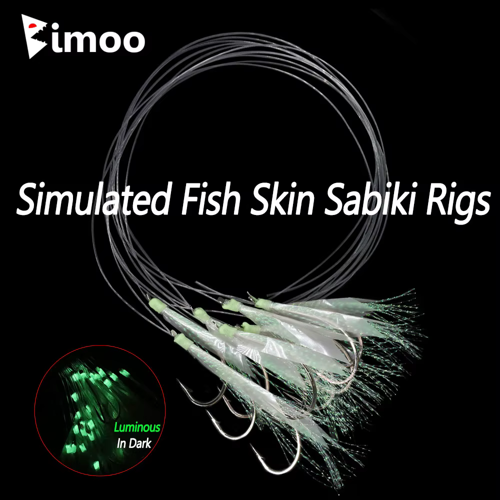 Bimoo Sabiki: anzuelos de cuerda con piel de pez luminosa - imagen 5