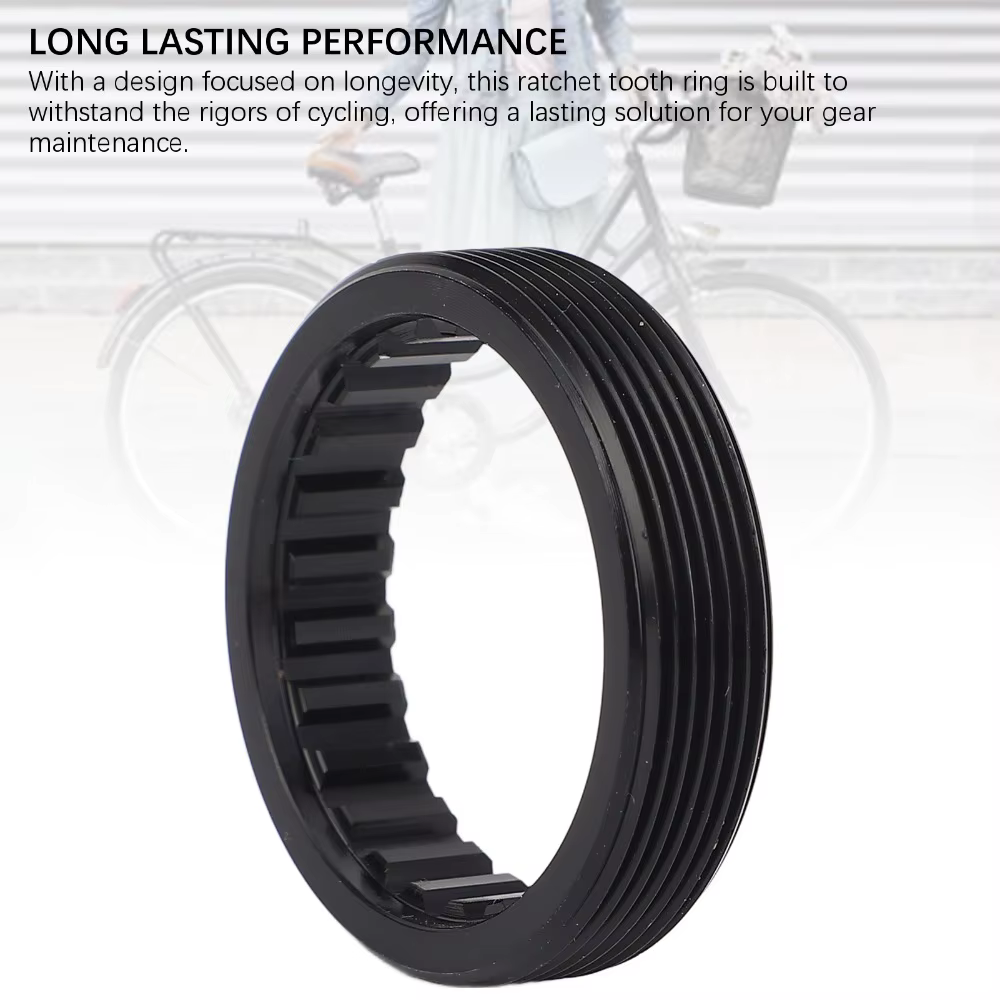 Anillo dentado para trinquete de bicicleta de aluminio negro - imagen 3