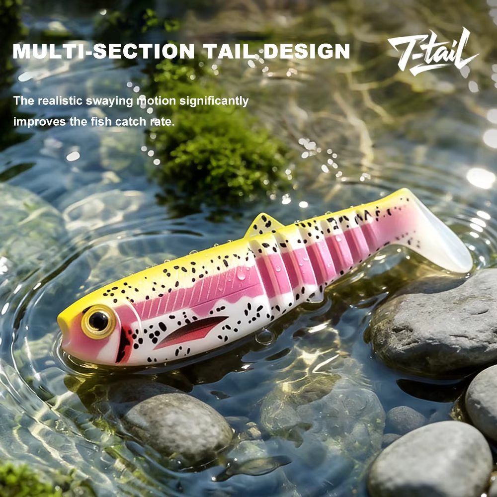 Vinilo swimbait T-Tail tramos múltiples para black bass y trucha - imagen 5