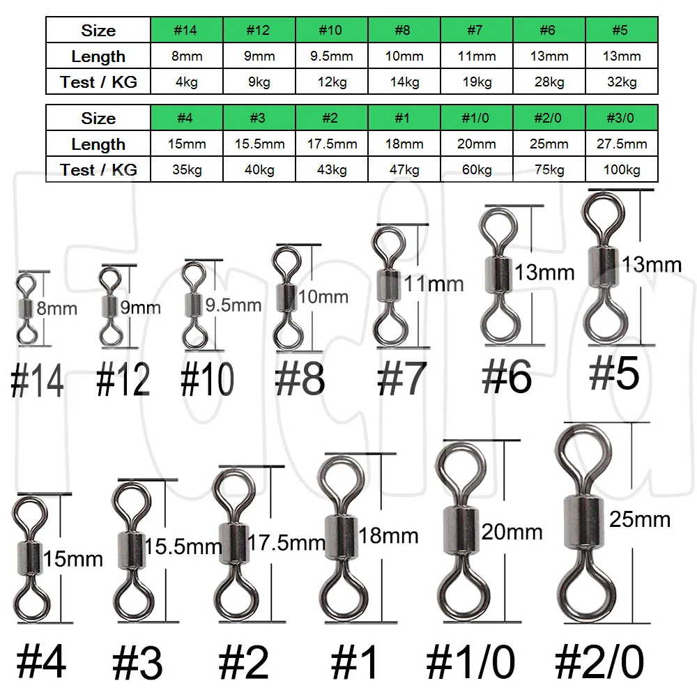 Conector giratorio pesca acero inoxidable – Rodamiento para anillos - imagen 3