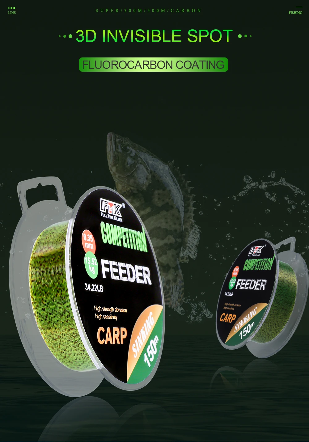 Sedal FTK fluorocarbono enrollado