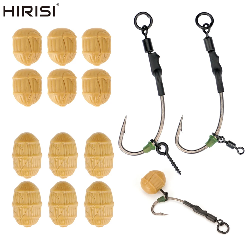 Señuelos flotantes Hirisi Tiger Nut con Ronnie Rig y aparejo